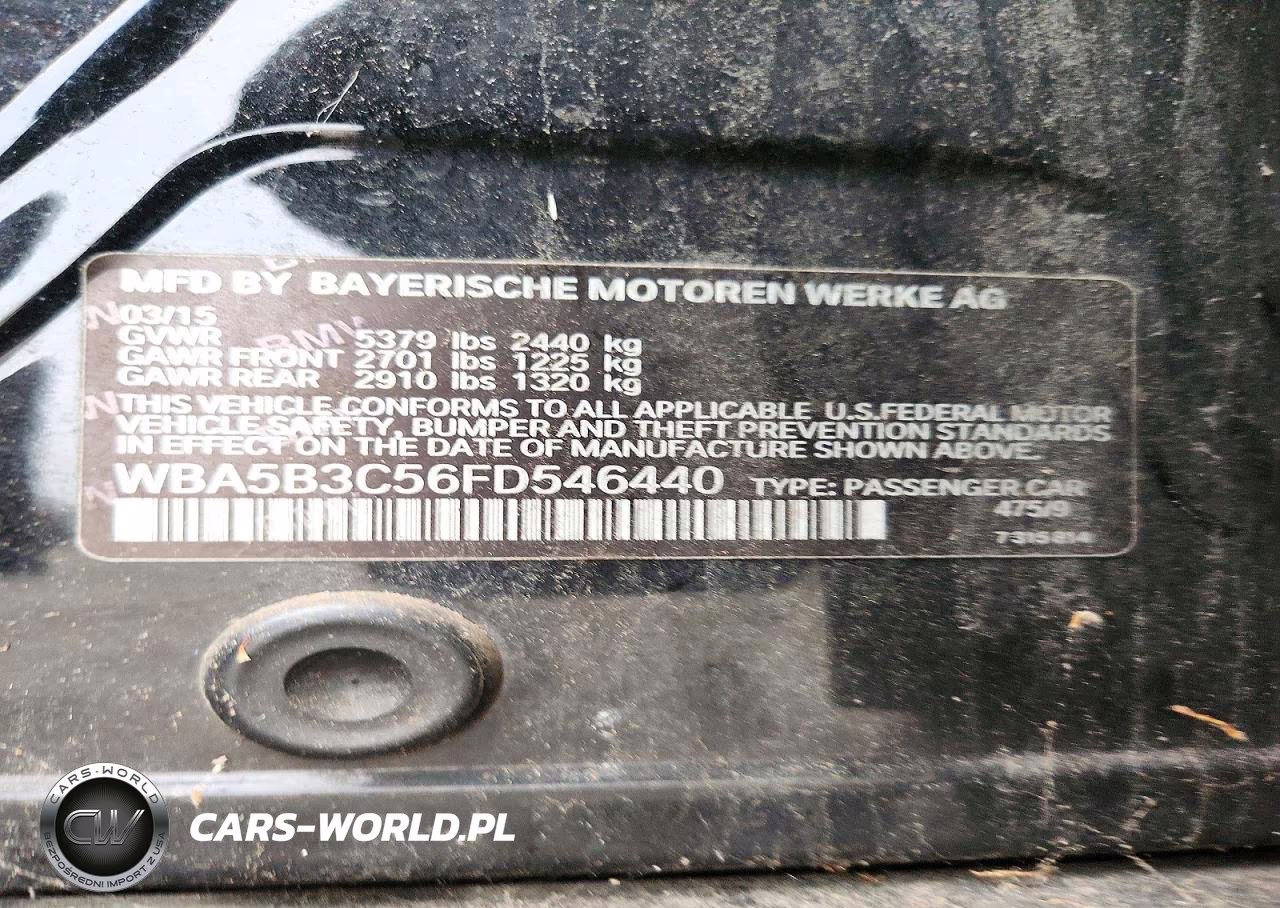 2015 BMW 535 Xi VIN:WBA5B3C56FD546440 - 12