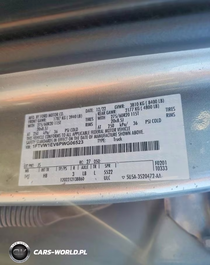 2023 Ford F150 Lightning Pro VIN:1FTVW1EV6PWG06523 - 12