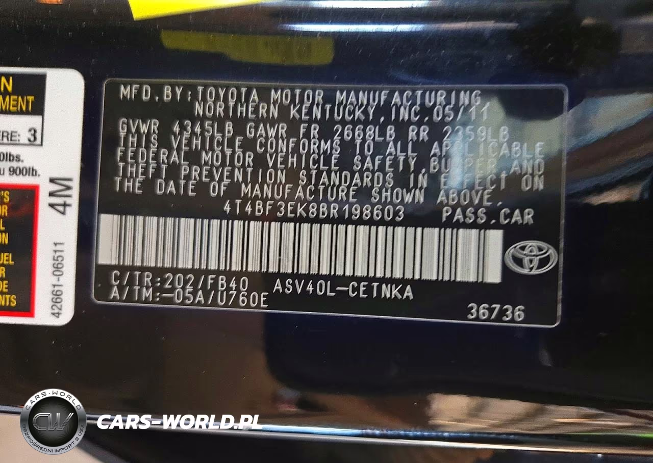 2011 Toyota Camry Le VIN:4T4BF3EK8BR198603 - 12