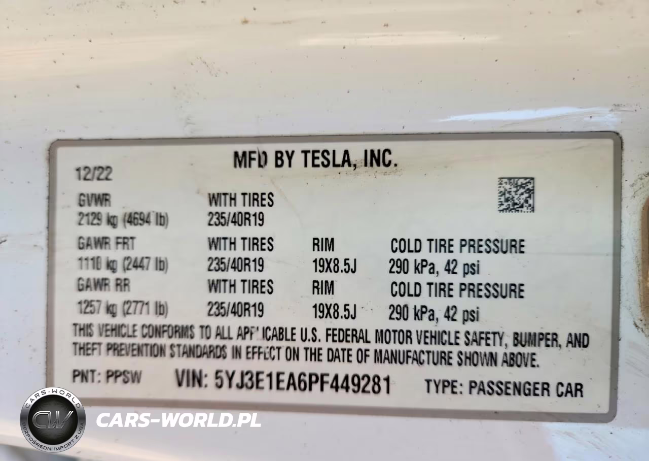 2023 Tesla Model 3 VIN:5YJ3E1EA6PF449281 - 13