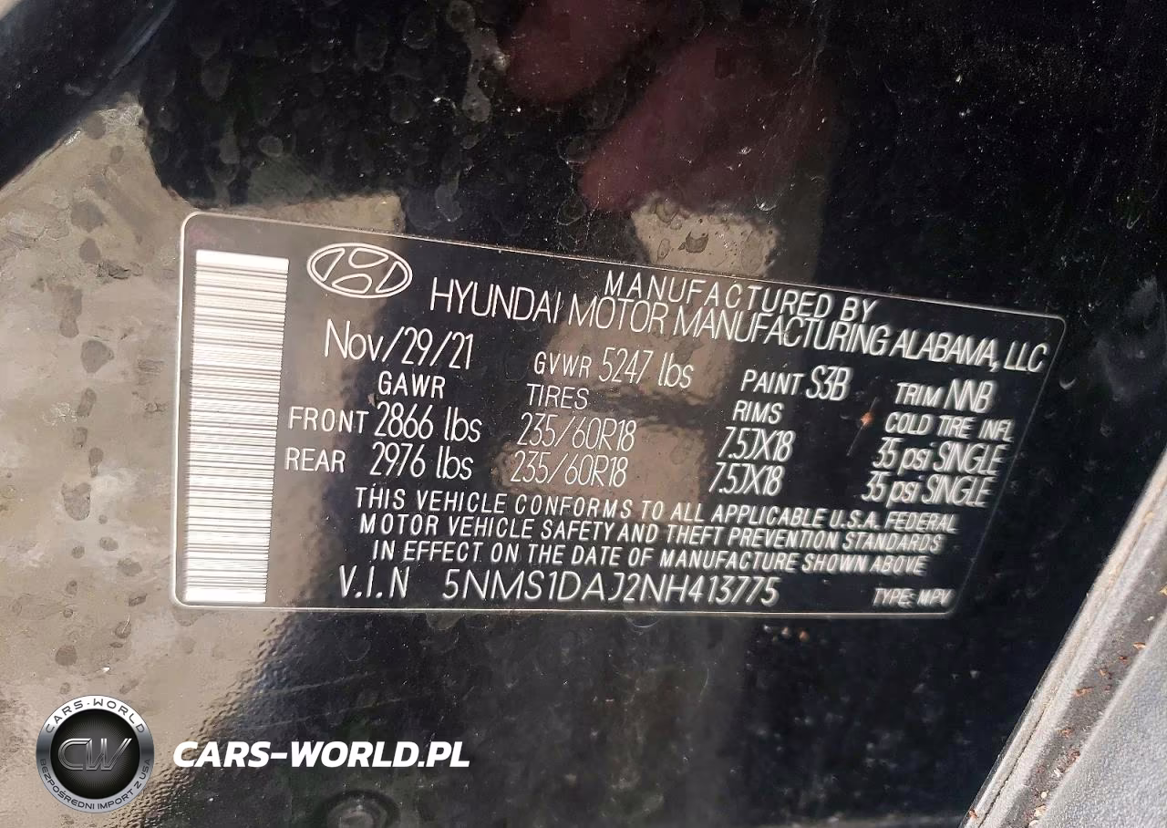 2022 Hyundai Santa Fe Se VIN:5NMS1DAJ2NH413775 - 13