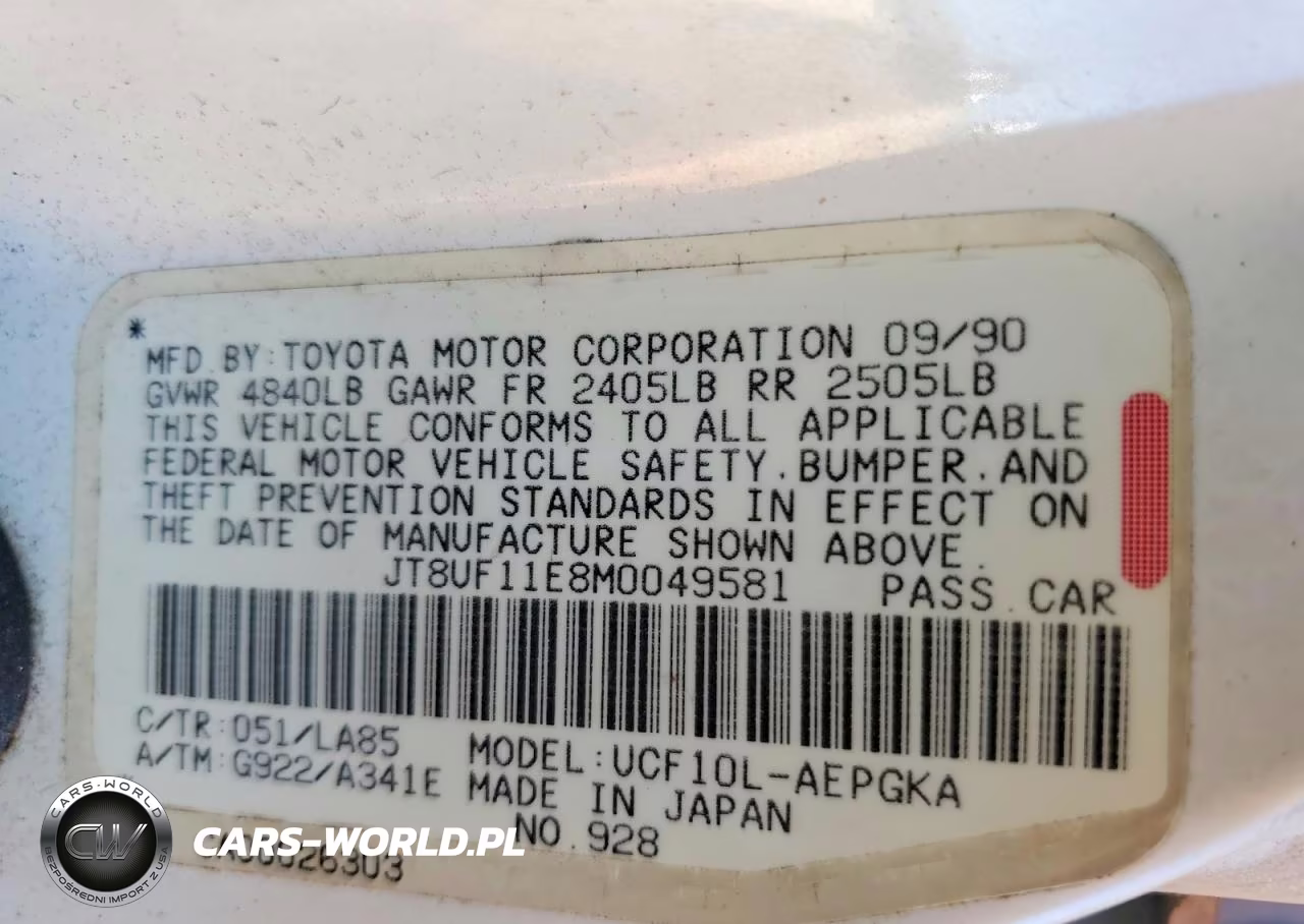 1991 Lexus Ls 400 VIN:JT8UF11E8M0049581 - 12
