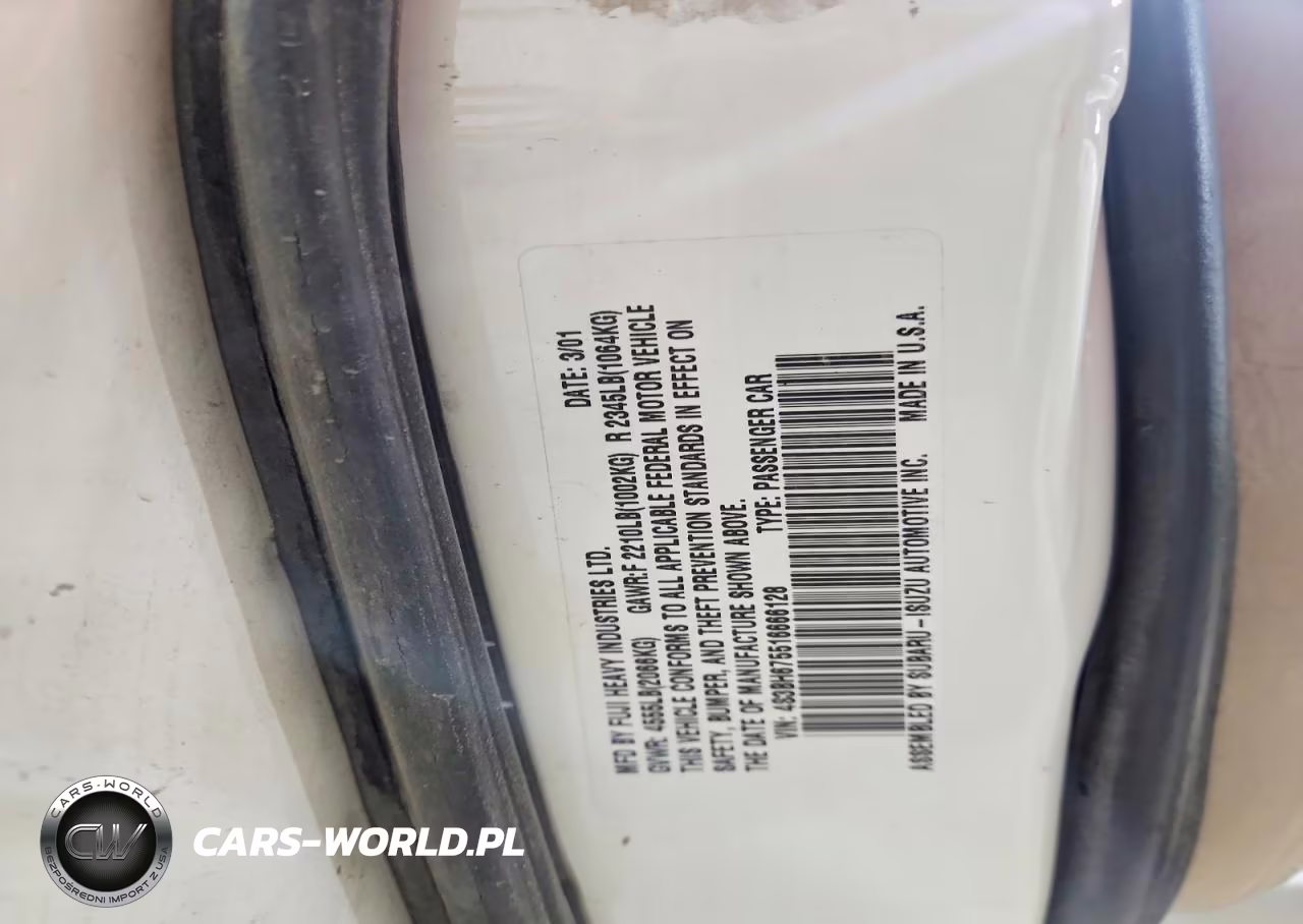 2001 Subaru Legacy Outback Awp VIN:4S3BH675516666128 - 13