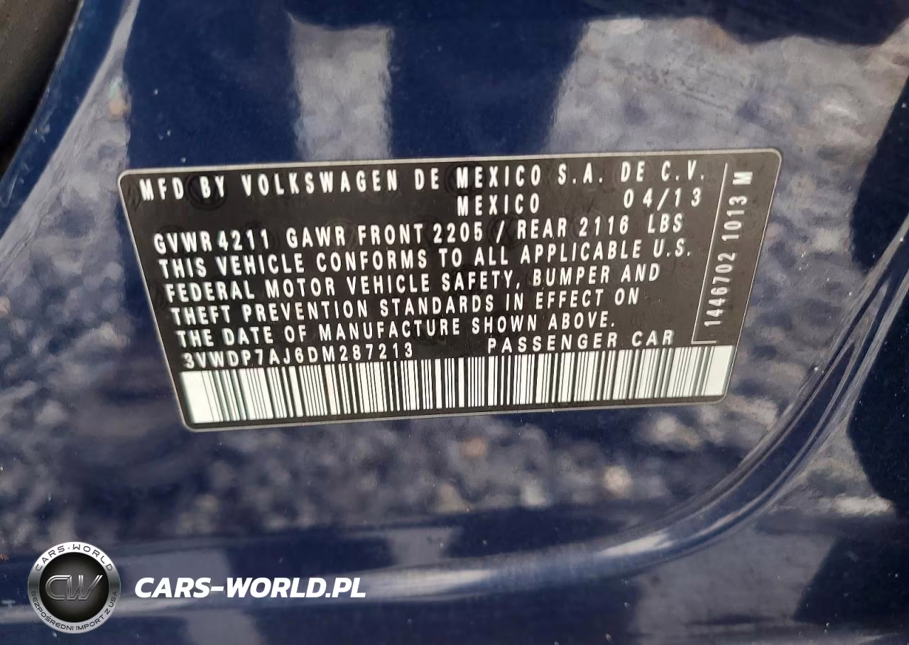 2013 Volkswagen Jetta Se VIN:3VWDP7AJ6DM287213 - 12