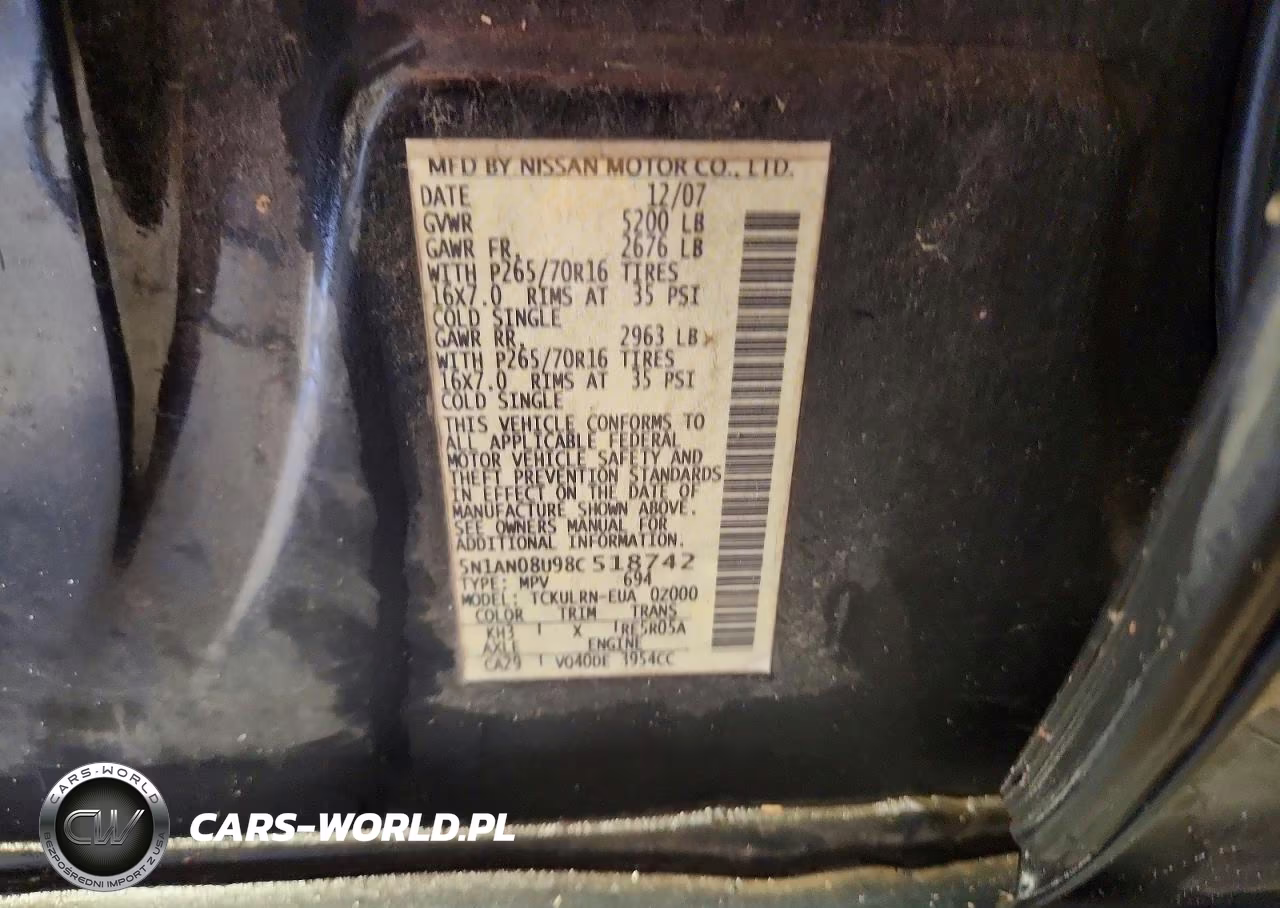 2008 Nissan Xterra X VIN:5N1AN08U98C518742 - 13