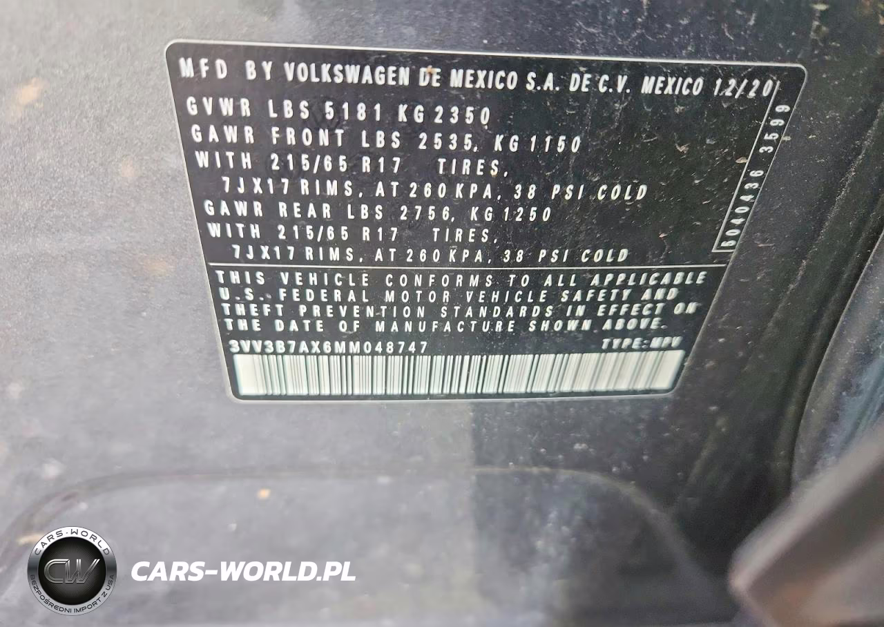 2021 Volkswagen Tiguan Se VIN:3VV3B7AX6MM048747 - 13