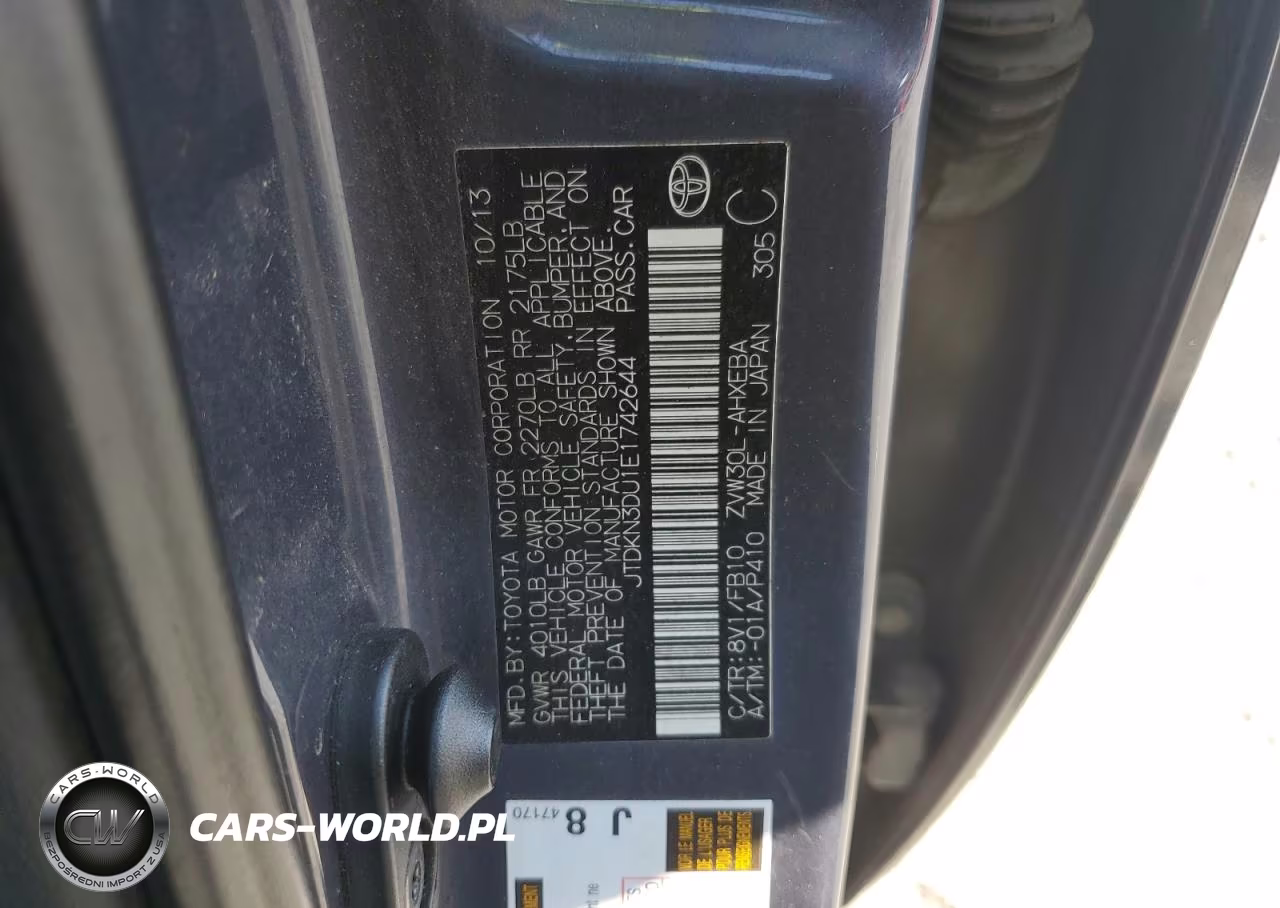 2014 Toyota Prius Two VIN:JTDKN3DU1E1742644 - 12