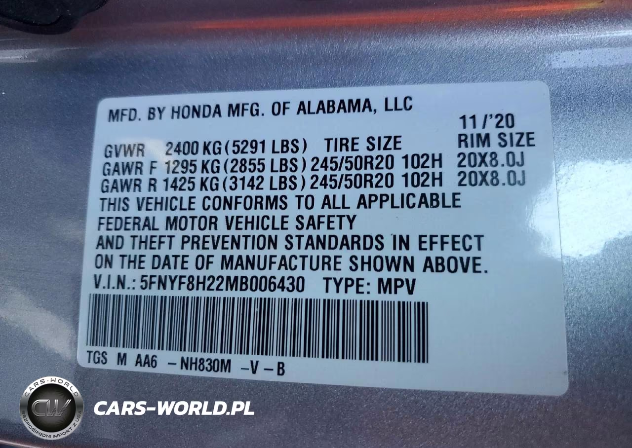 2021 Honda Passport Sport VIN:5FNYF8H22MB006430 - 14