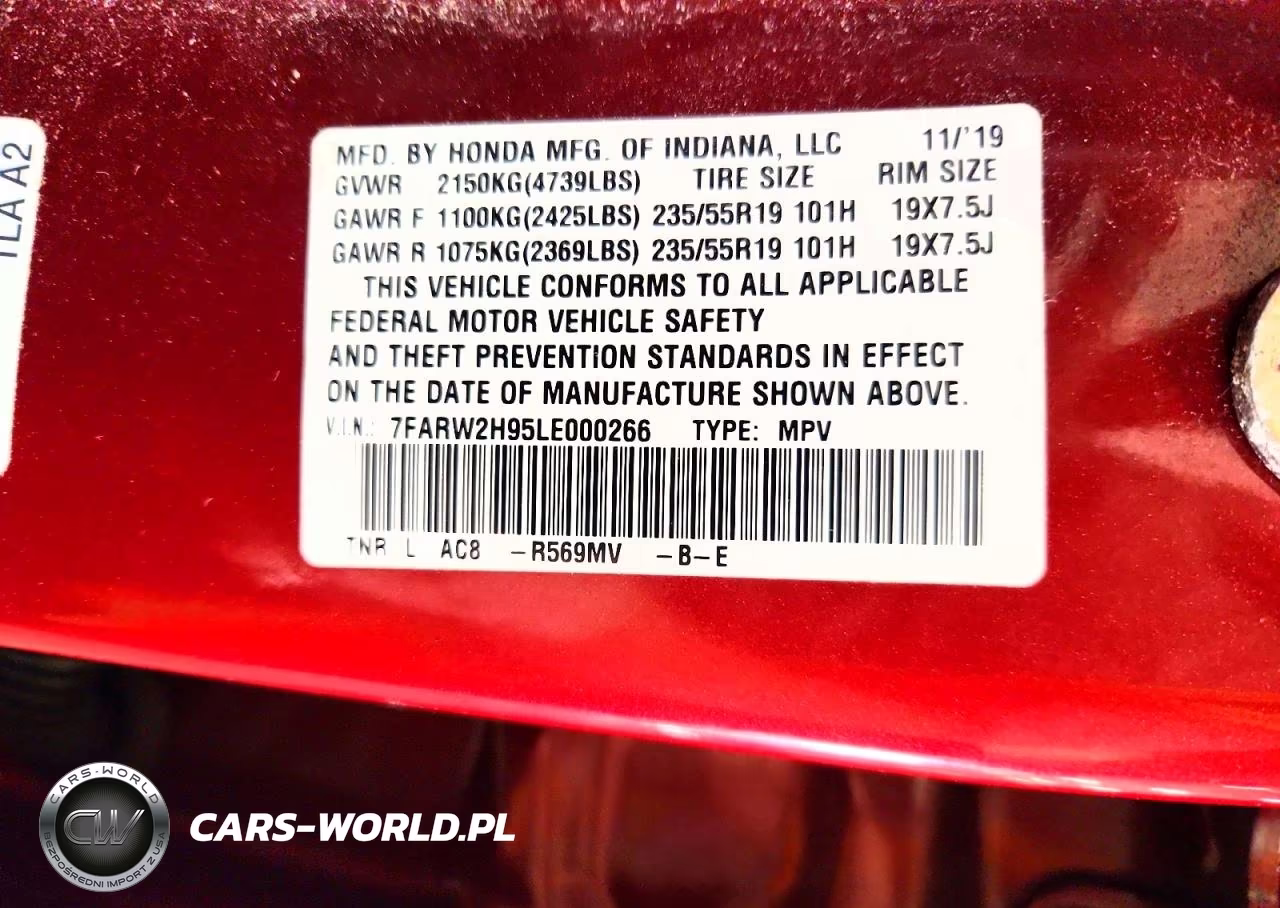 2020 Honda Cr-V Touring VIN:7FARW2H95LE000266 - 13