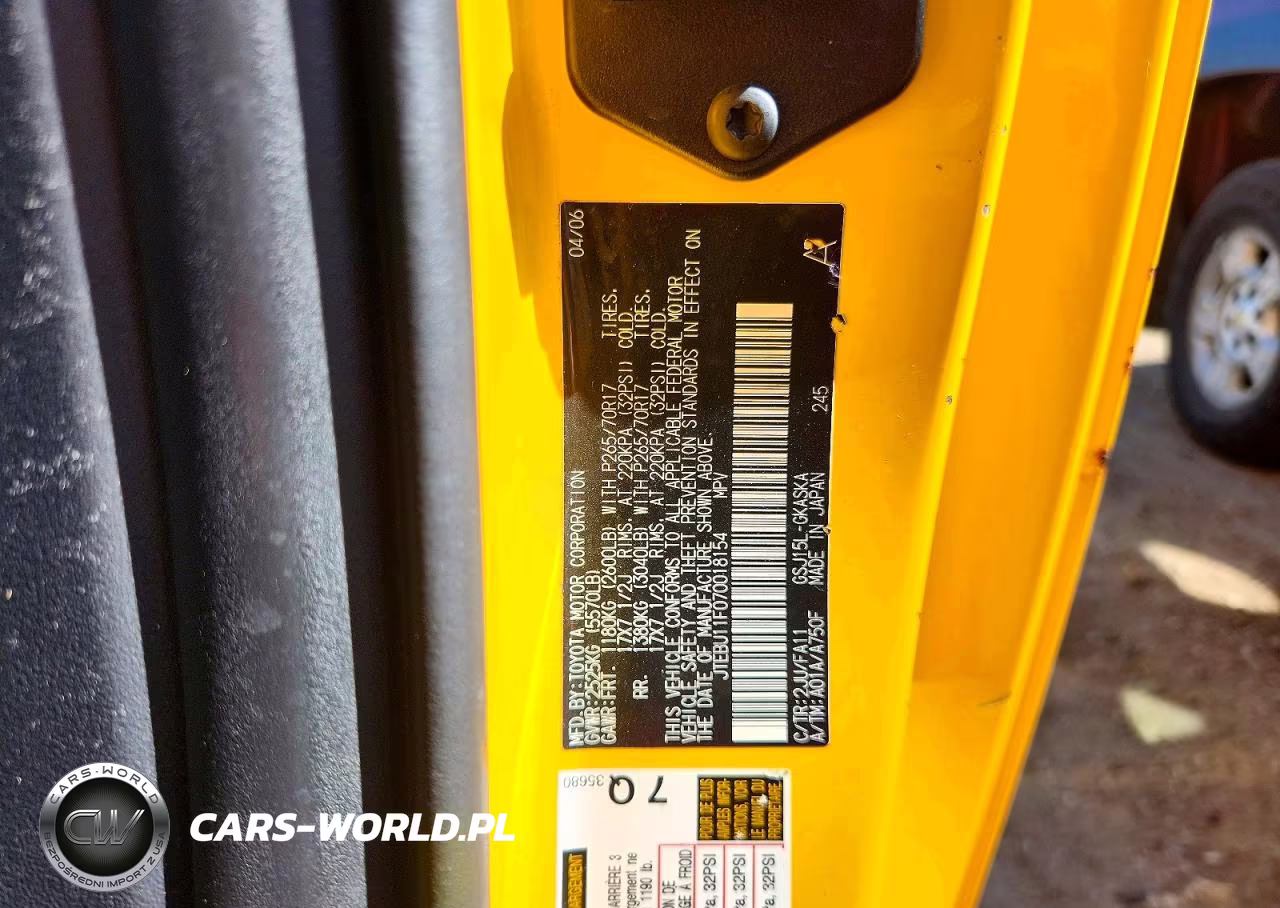 2007 Toyota Fj Cruiser Base VIN:JTEBU11F070018154 - 12