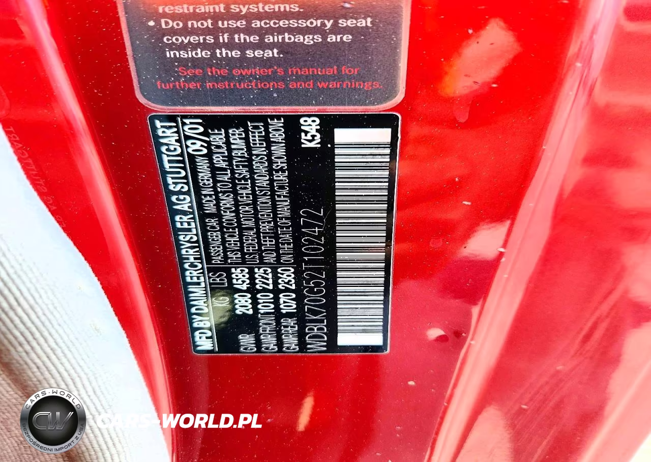 MERCEDES-BENZ CLK 430 VIN:WDBLK70G52T102472 - 12