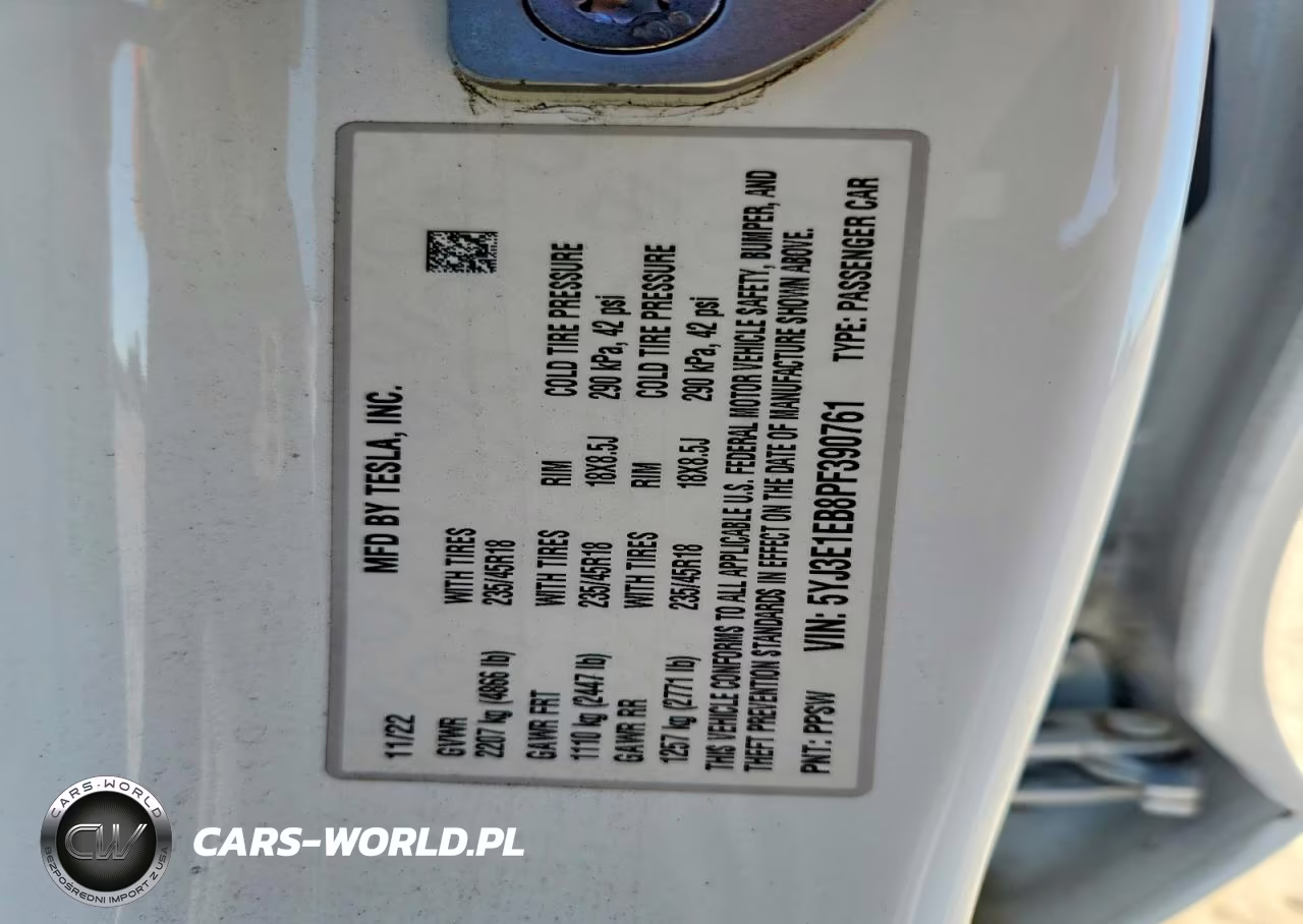 2023 Tesla Model 3 VIN:5YJ3E1EB8PF390761 - 12
