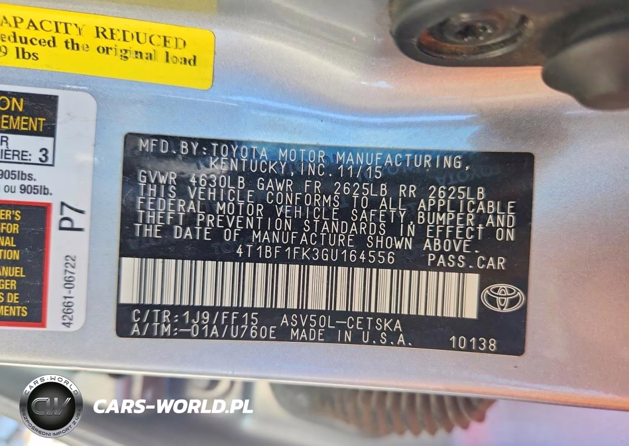 2016 Toyota Camry Se VIN:4T1BF1FK3GU164556 - 12