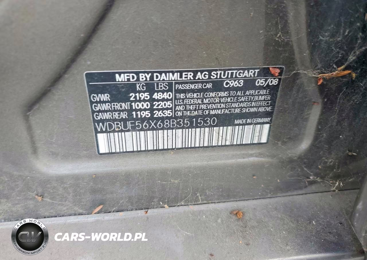 2008 Mercedes-Benz E 350 VIN:WDBUF56X68B351530 - 12