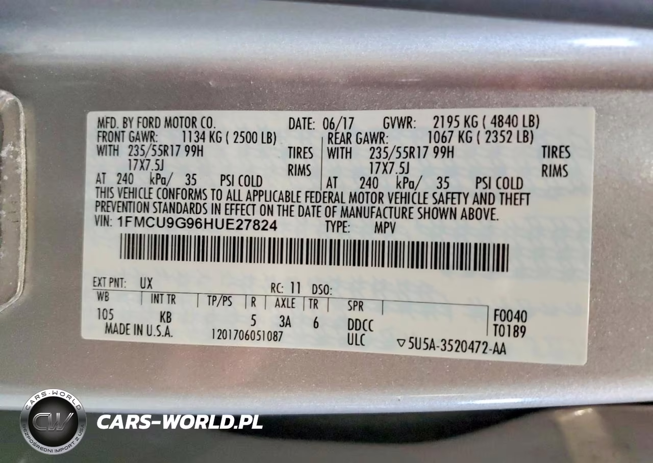 2017 Ford Escape Se VIN:1FMCU9G96HUE27824 - 13