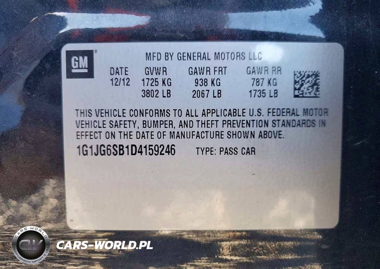 2013 Chevrolet Sonic Rs VIN:1G1JG6SB1D4159246 - 13