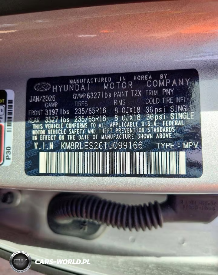2026 Hyundai Palisade Sel VIN:KM8RLES26TU099166 - 13