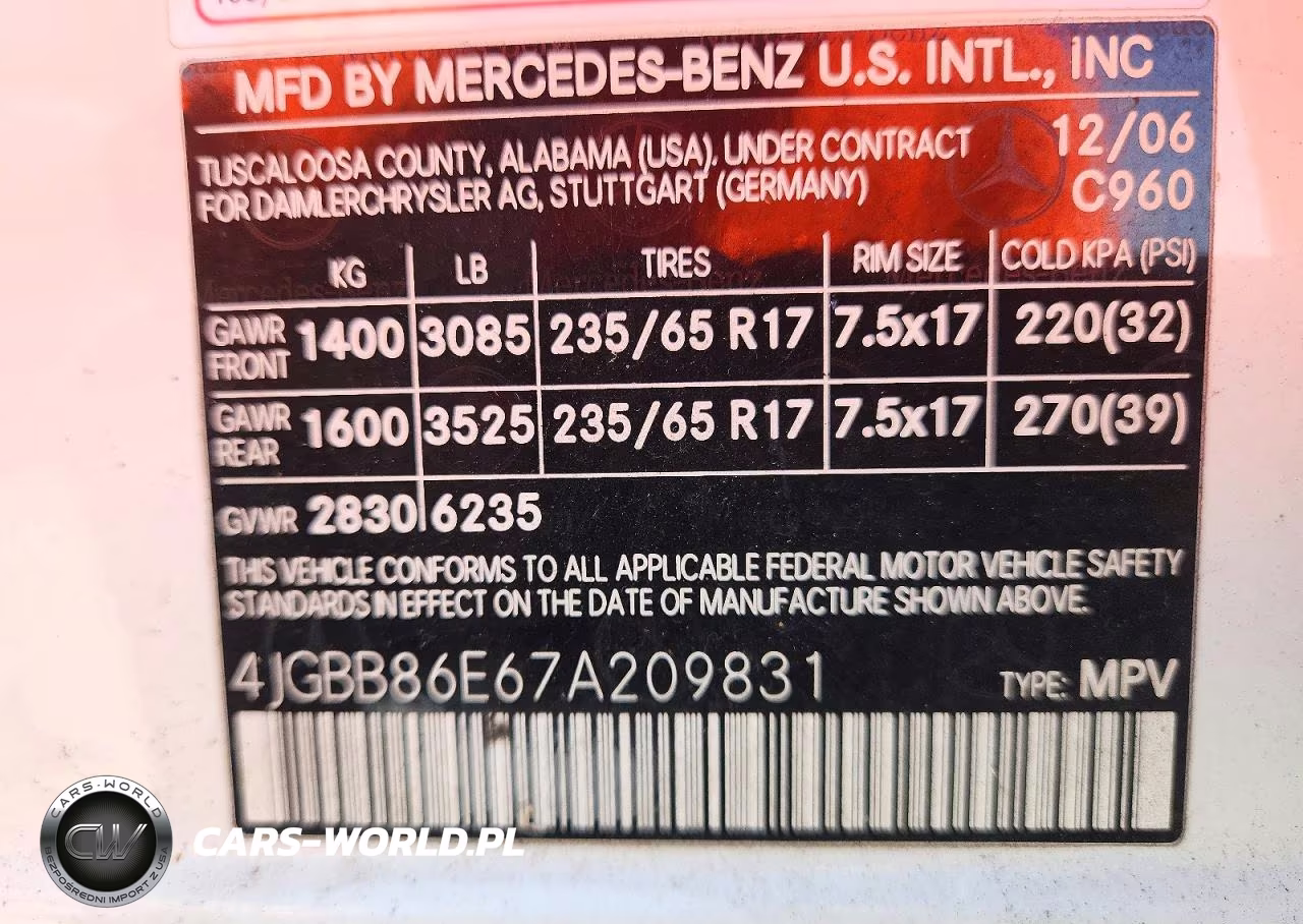 2007 Mercedes-Benz Ml 350 VIN:4JGBB86E67A209831 - 13