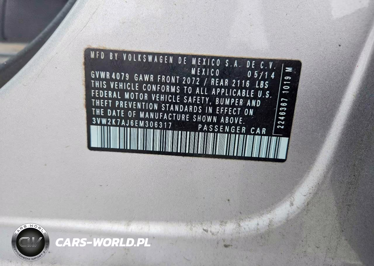 2014 Volkswagen Jetta Base VIN:3VW2K7AJ6EM306317 - 12