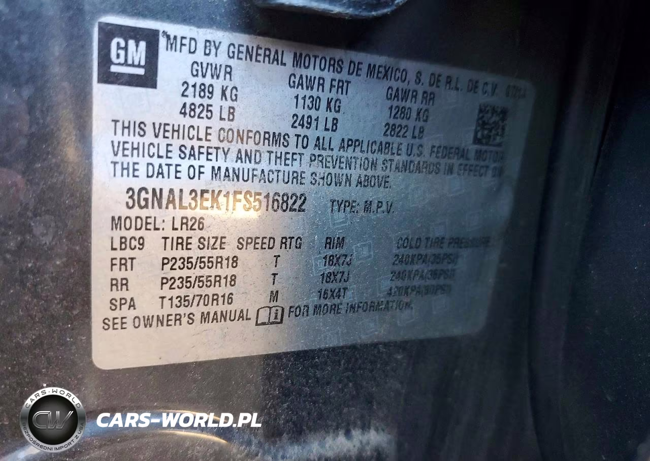 2015 Chevrolet Captiva Lt VIN:3GNAL3EK1FS516822 - 13