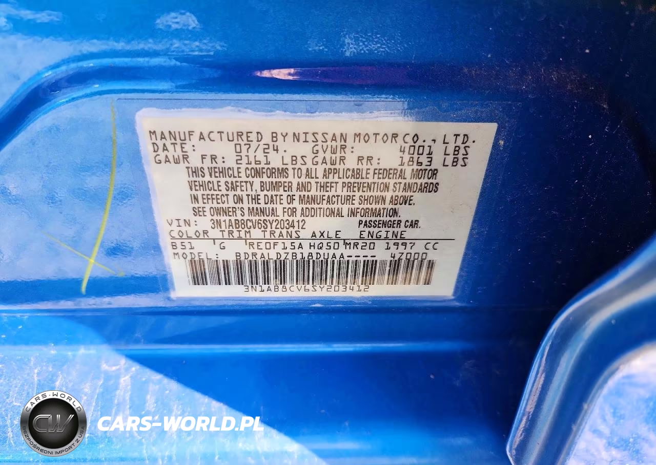 2025 Nissan Sentra Sv VIN:3N1AB8CV6SY203412 - 12