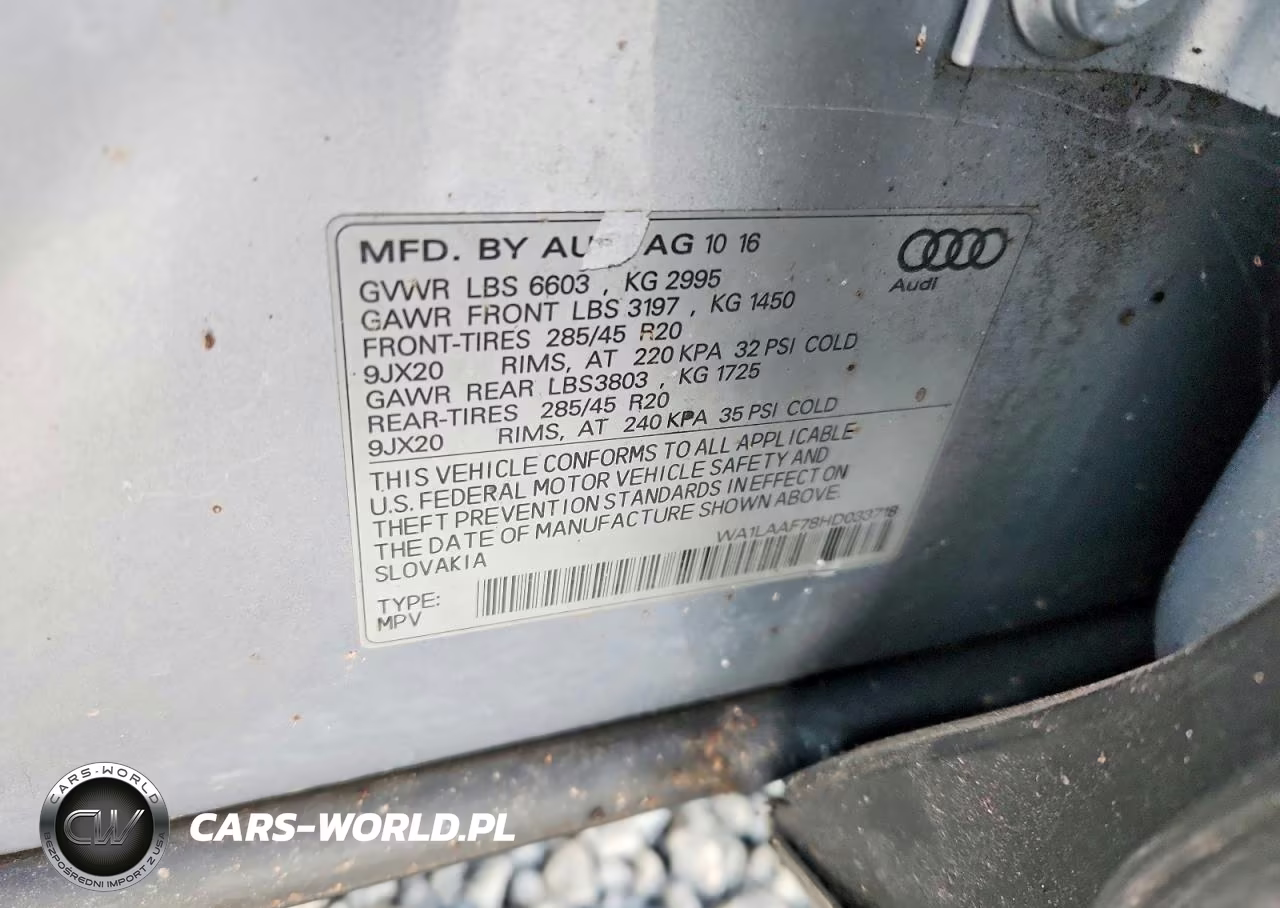 2017 Audi Q7 Premium Plus VIN:WA1LAAF78HD033718 - 12