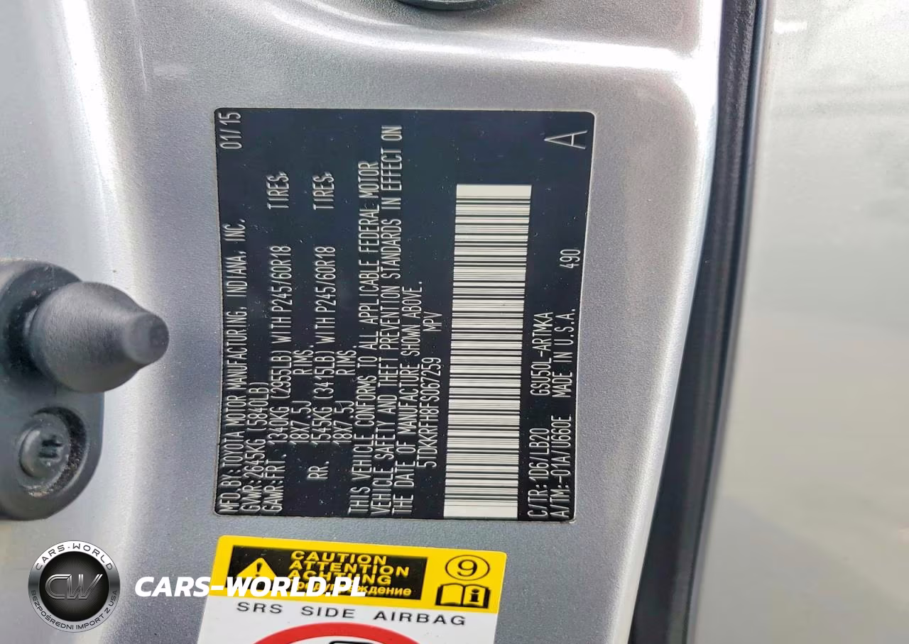 2015 Toyota Highlander Xle VIN:5TDKKRFH8FS067259 - 14