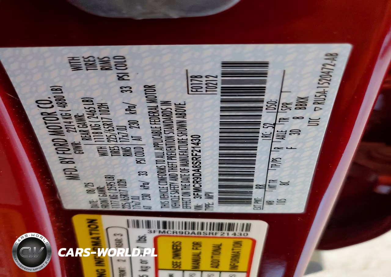 2025 Ford Bronco Sport Badlands VIN:3FMCR9DA8SRF21430 - 13