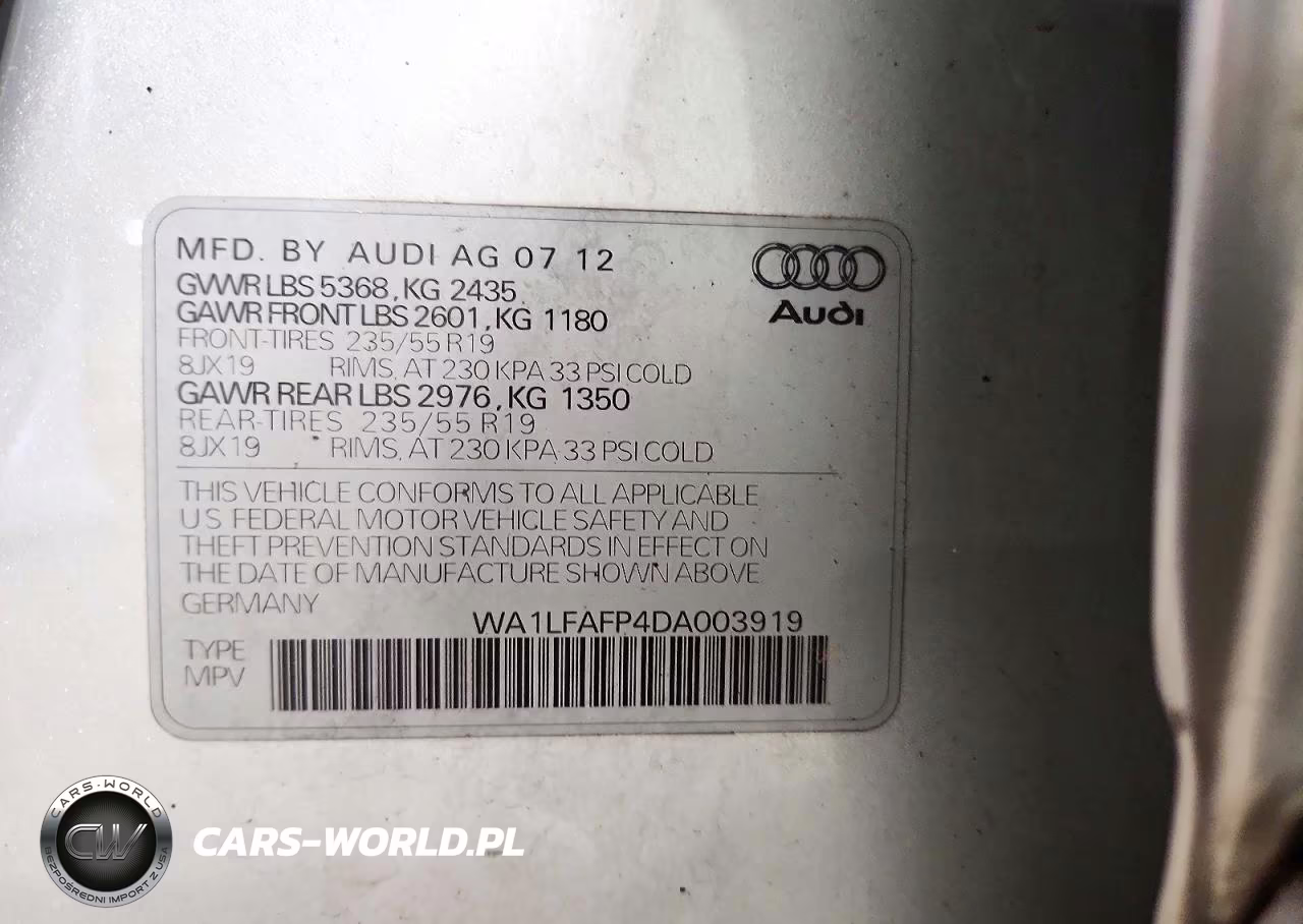 2013 Audi Q5 Premium Plus VIN:WA1LFAFP4DA003919 - 13