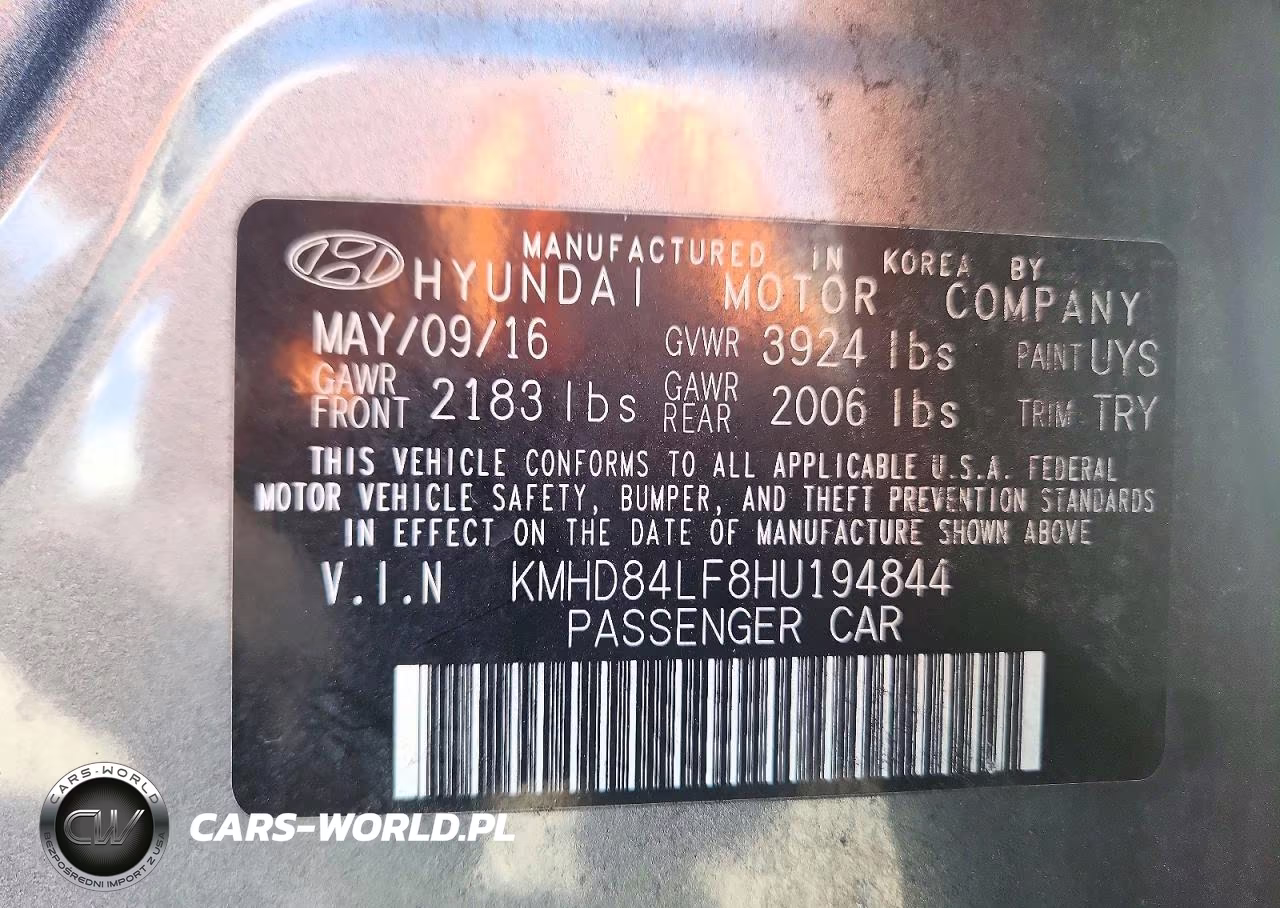 2017 Hyundai Elantra Limited VIN:KMHD84LF8HU194844 - 12