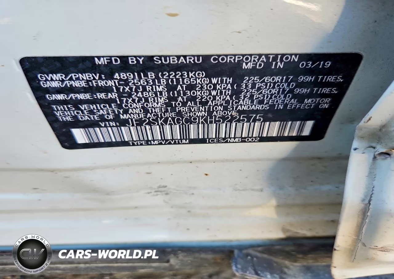2019 Subaru Forester Premium VIN:JF2SKAGC9KH522575 - 14
