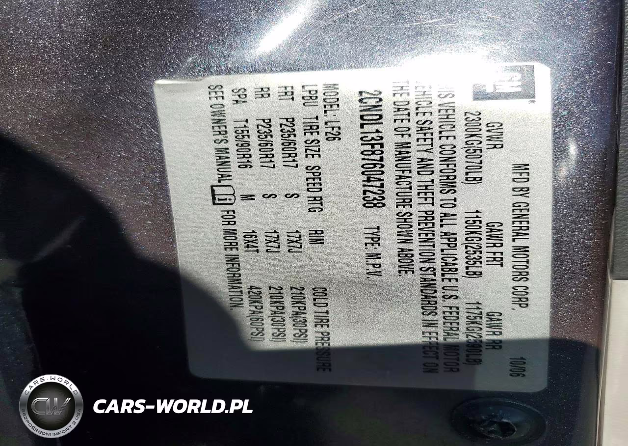 2007 Chevrolet Equinox Ls VIN:2CNDL13F876047238 - 14