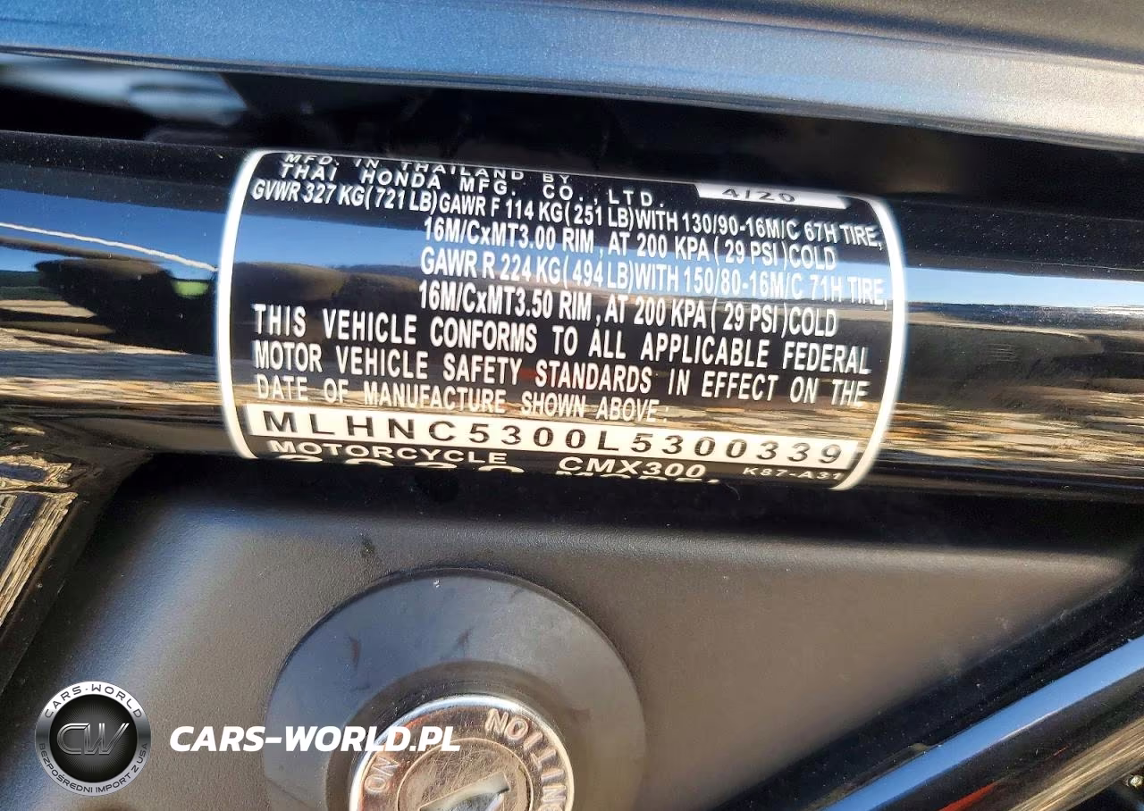 2020 Honda Cmx300 VIN:MLHNC5300L5300339 - 9
