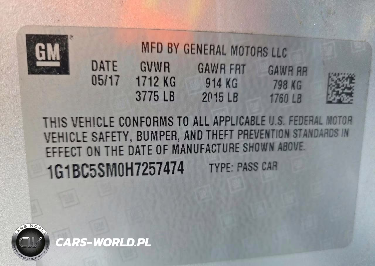 2017 Chevrolet Cruze Ls VIN:1G1BC5SM0H7257474 - 12