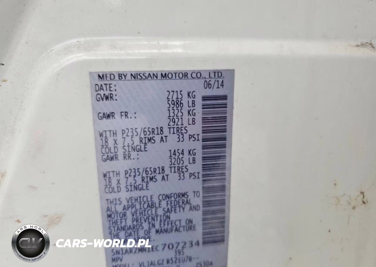 2014 Nissan Pathfinder Sl VIN:5N1AR2MN1EC707234 - 13