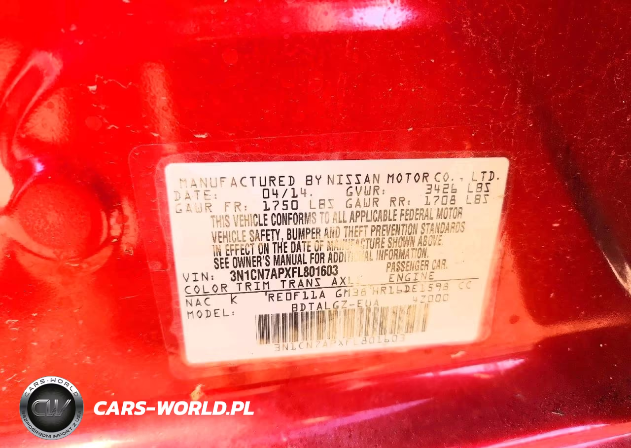 2015 Nissan Versa 1.6 Sl VIN:3N1CN7APXFL801603 - 12