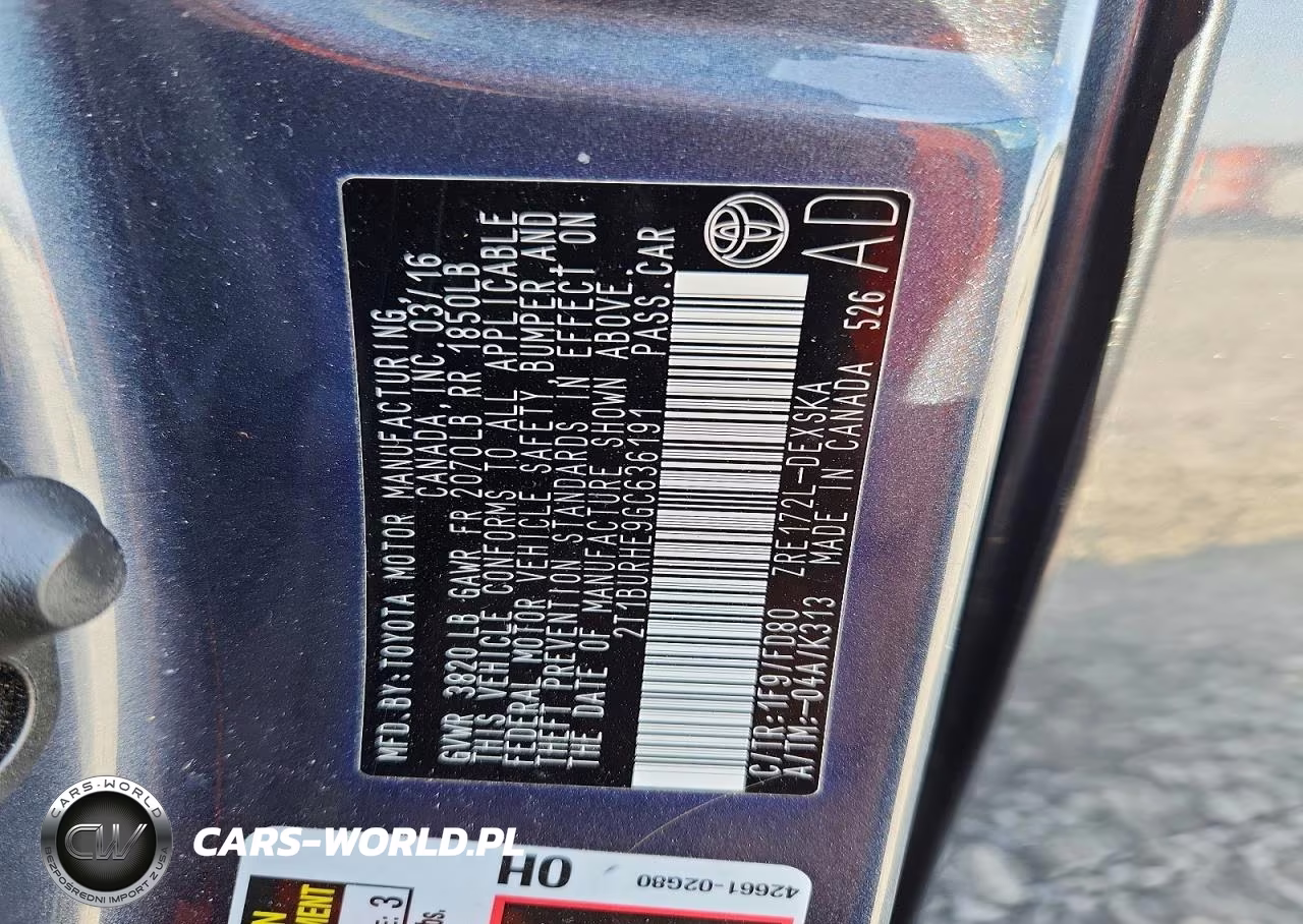2016 Toyota Corolla S Plus VIN:2T1BURHE9GC636191 - 12