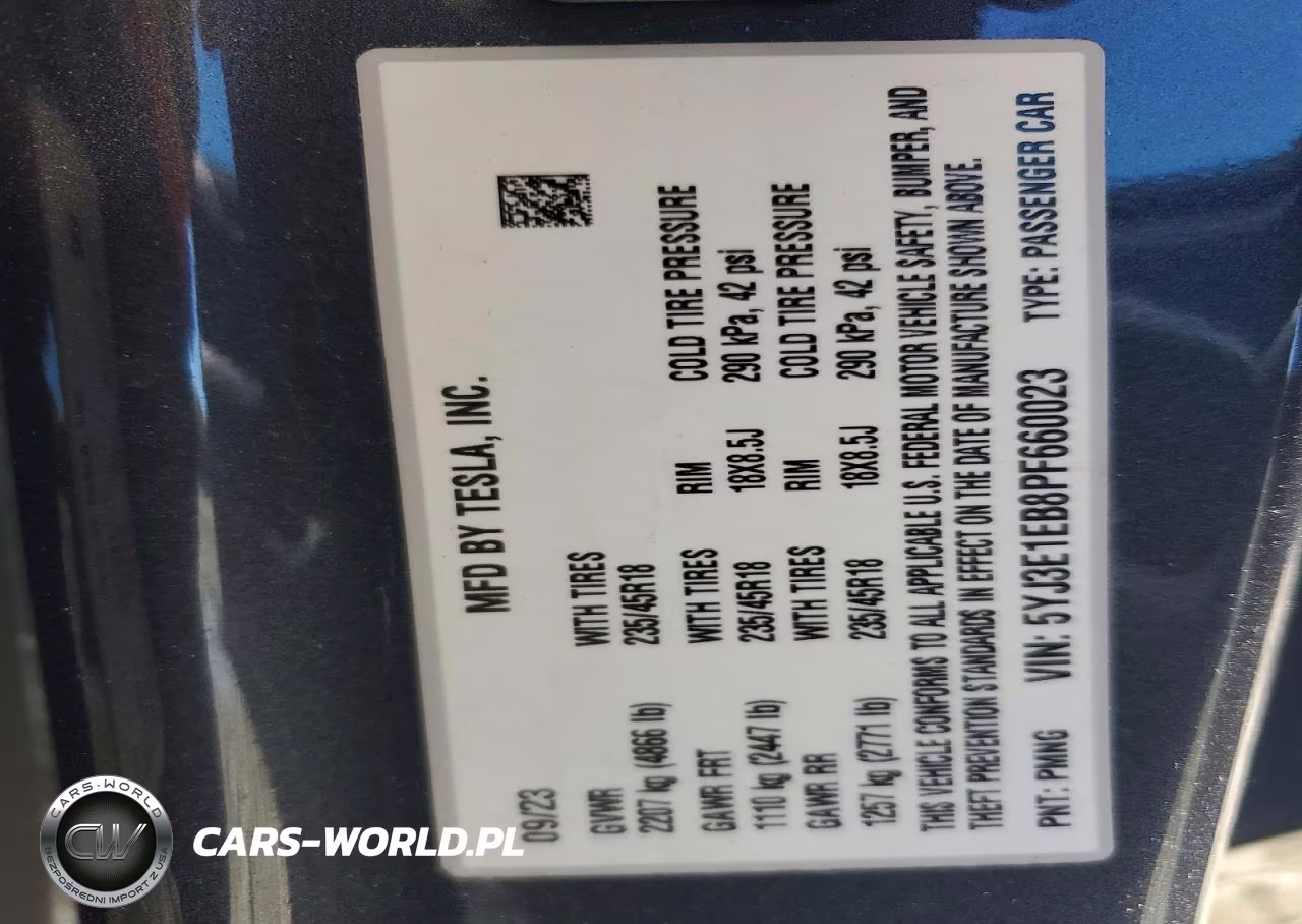 2023 Tesla Model 3 VIN:5YJ3E1EB8PF660023 - 12