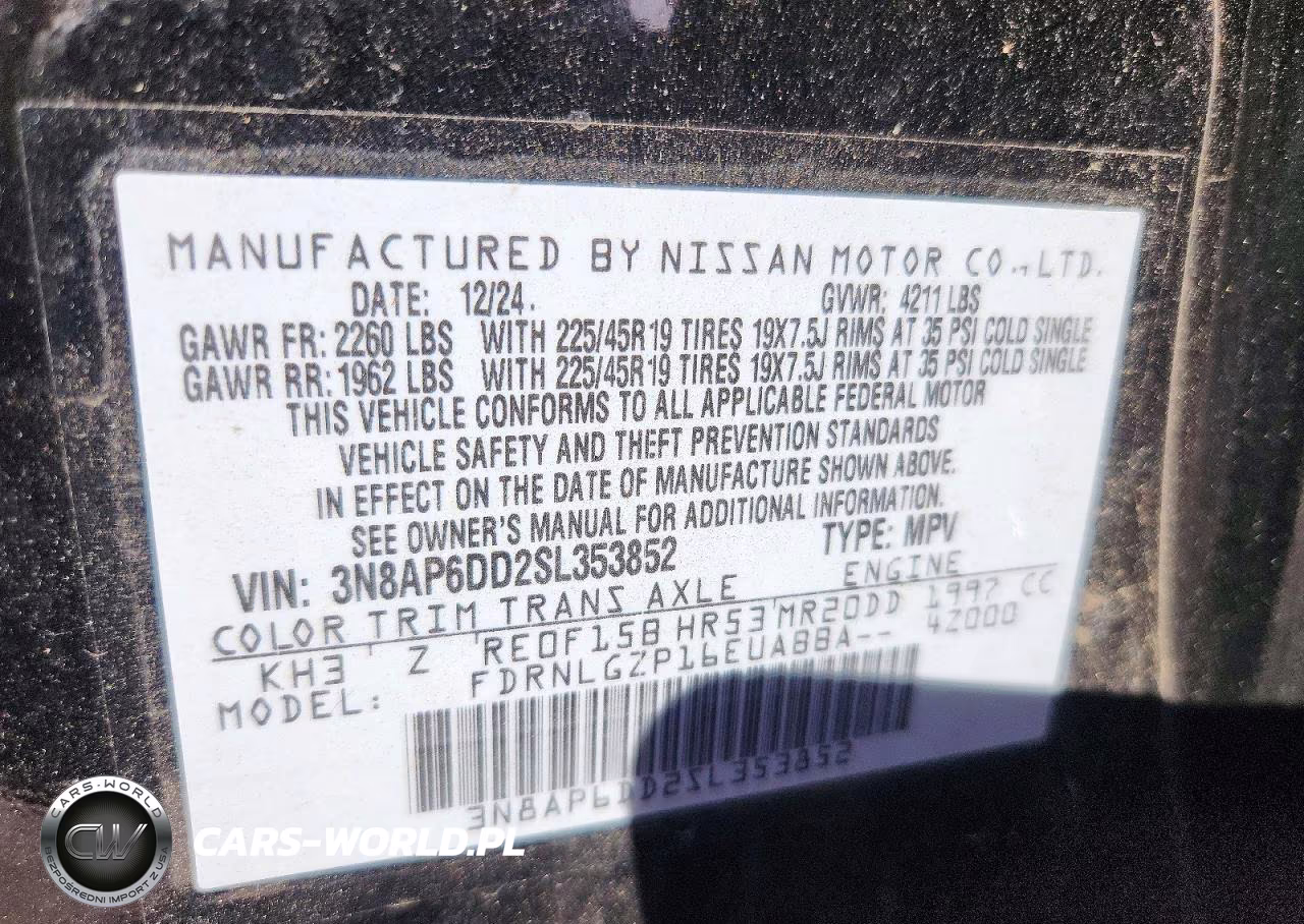 2025 Nissan Kicks Sr VIN:3N8AP6DD2SL353852 - 14
