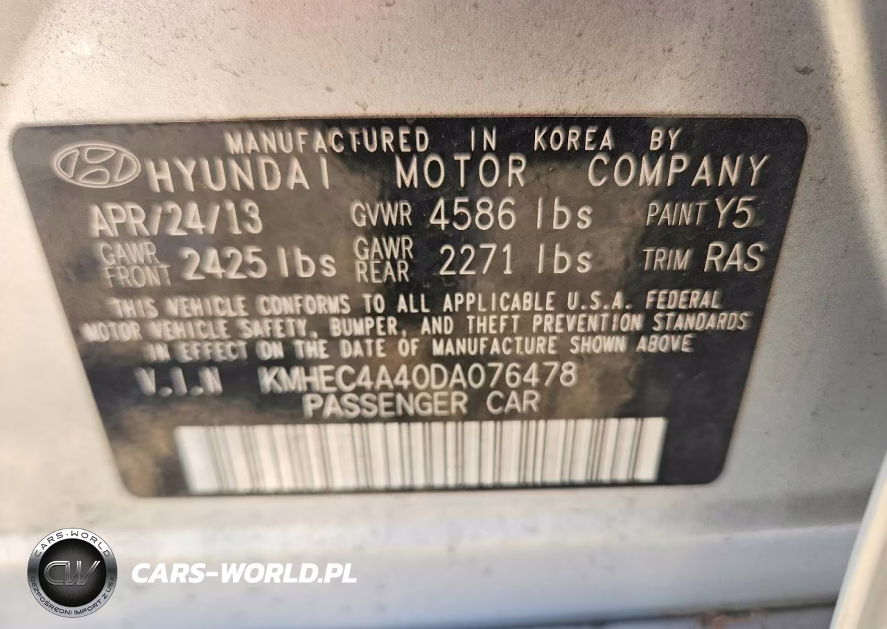 2013 Hyundai Sonata Hybrid VIN:KMHEC4A40DA076478 - 12