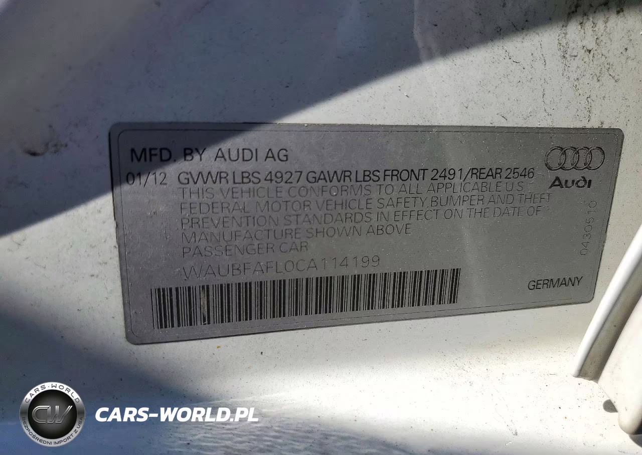 2012 Audi A4 Premium VIN:WAUBFAFL0CA114199 - 12
