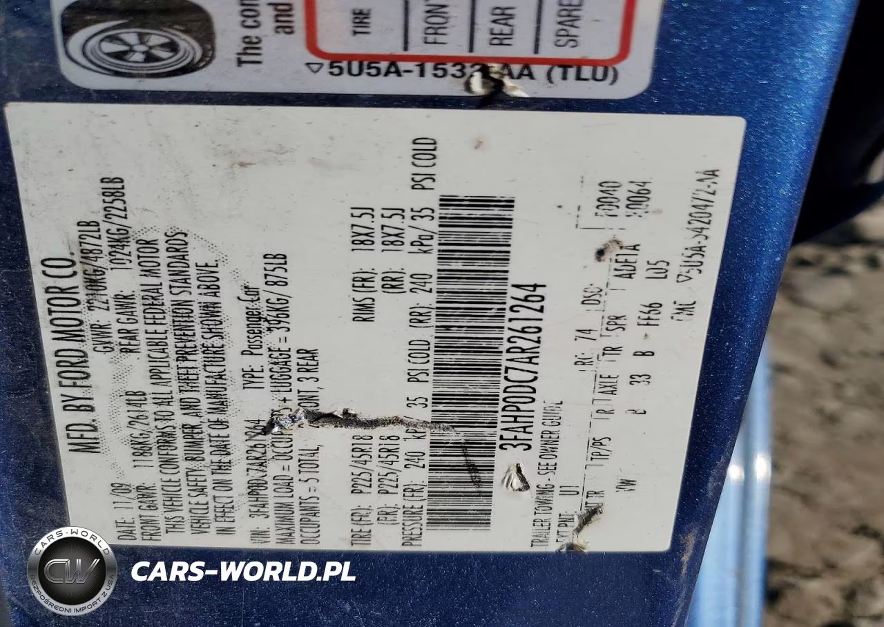 2010 Ford Fusion Sport VIN:3FAHP0DC7AR261264 - 12