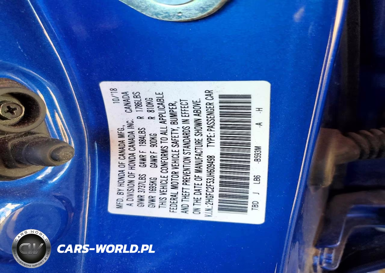 2018 Honda Civic Lx VIN:2HGFC2F53JH609498 - 12