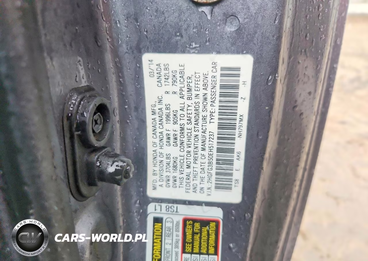 2014 Honda Civic Lx VIN:2HGFG3B50EH517237 - 12