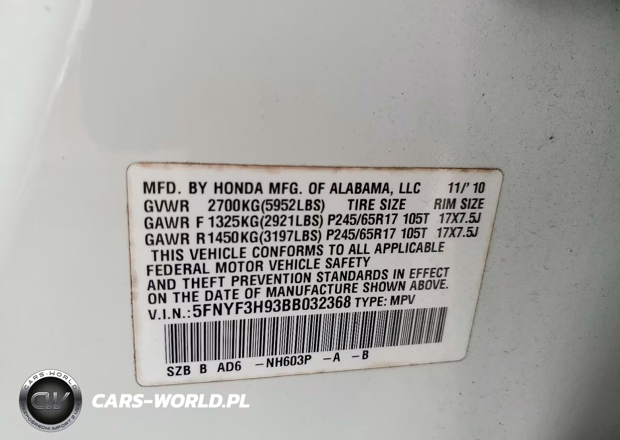 2011 Honda Pilot Touring VIN:5FNYF3H93BB032368 - 12