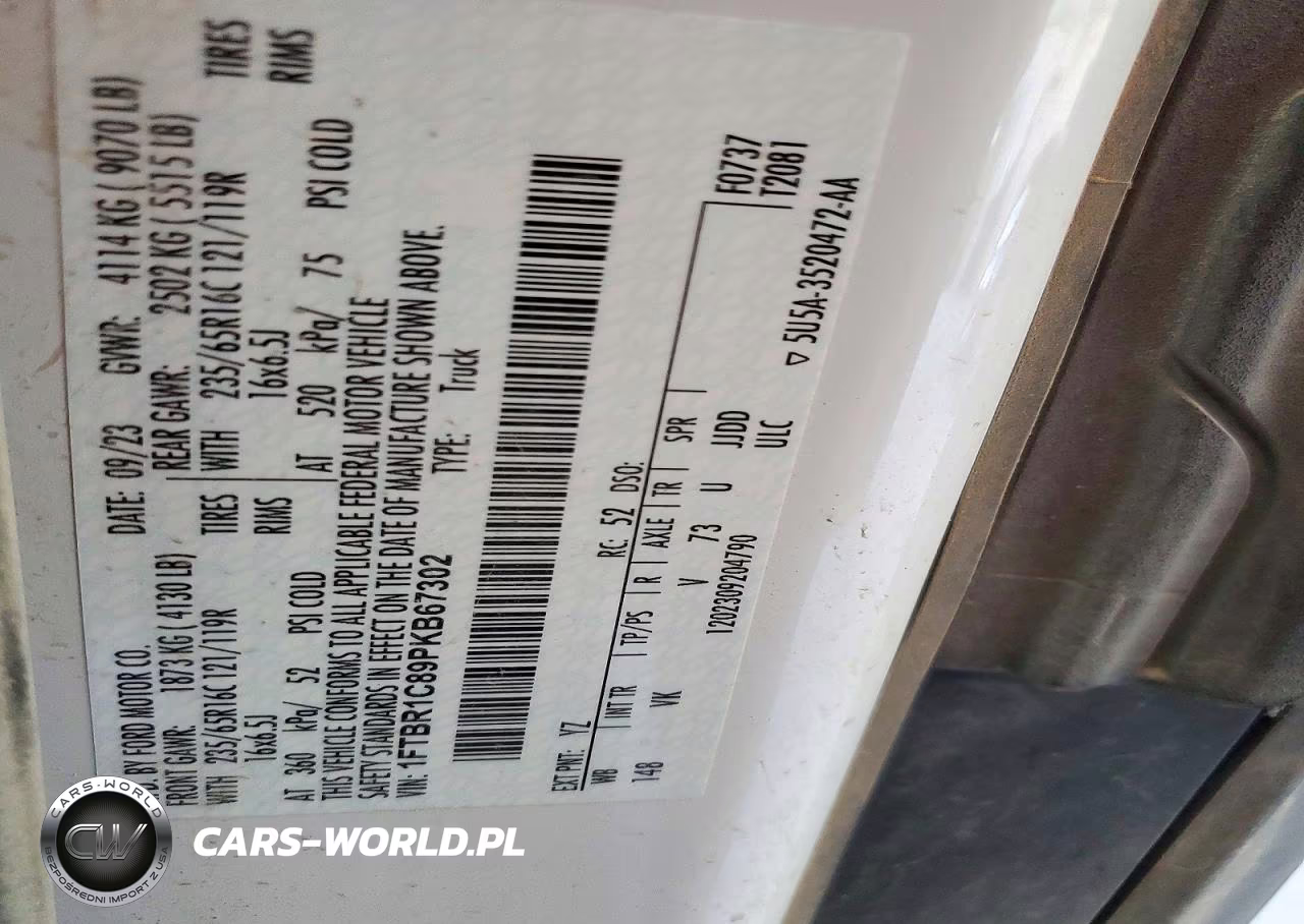 2023 Ford Transit 250 Delivery Van VIN:1FTBR1C89PKB67302 - 14