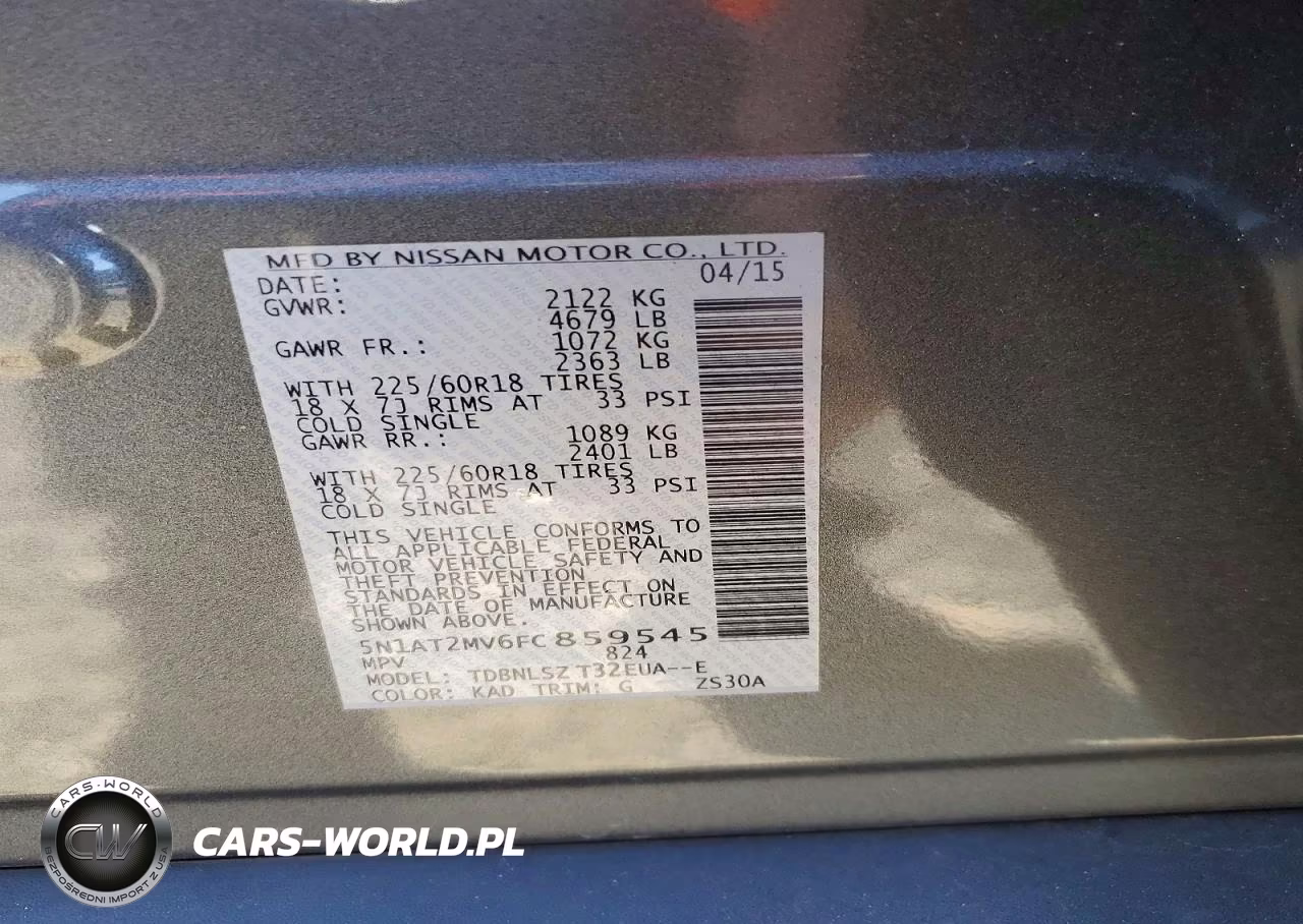 2015 Nissan Rogue Sl VIN:5N1AT2MV6FC859545 - 13