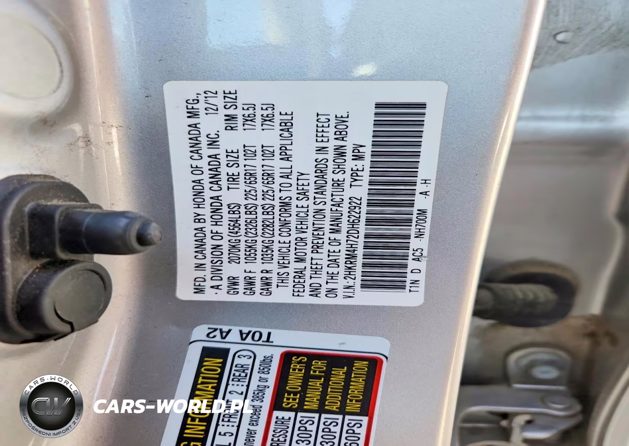 2013 Honda Cr-V Exl VIN:2HKRM4H72DH622922 - 12
