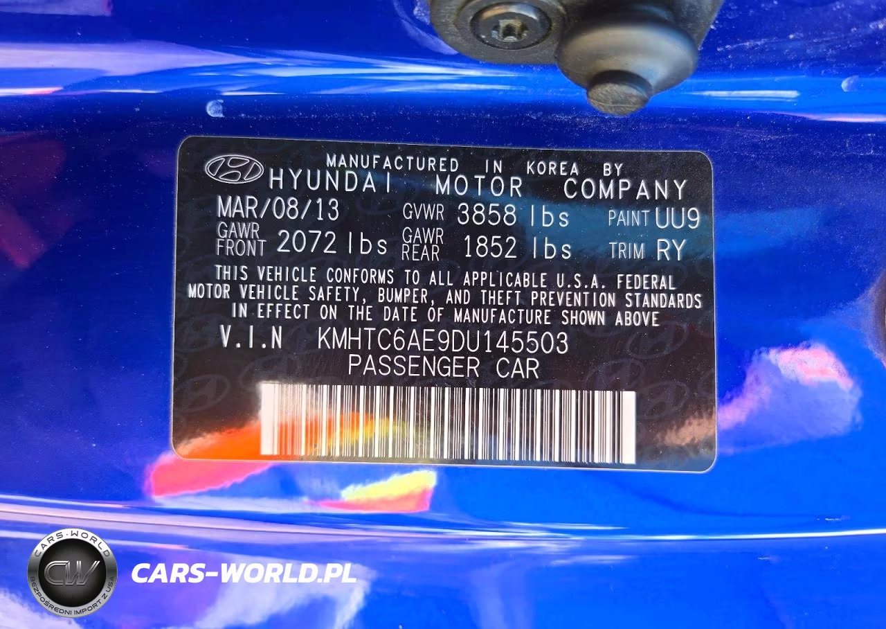 2013 Hyundai Veloster Turbo VIN:KMHTC6AE9DU145503 - 12