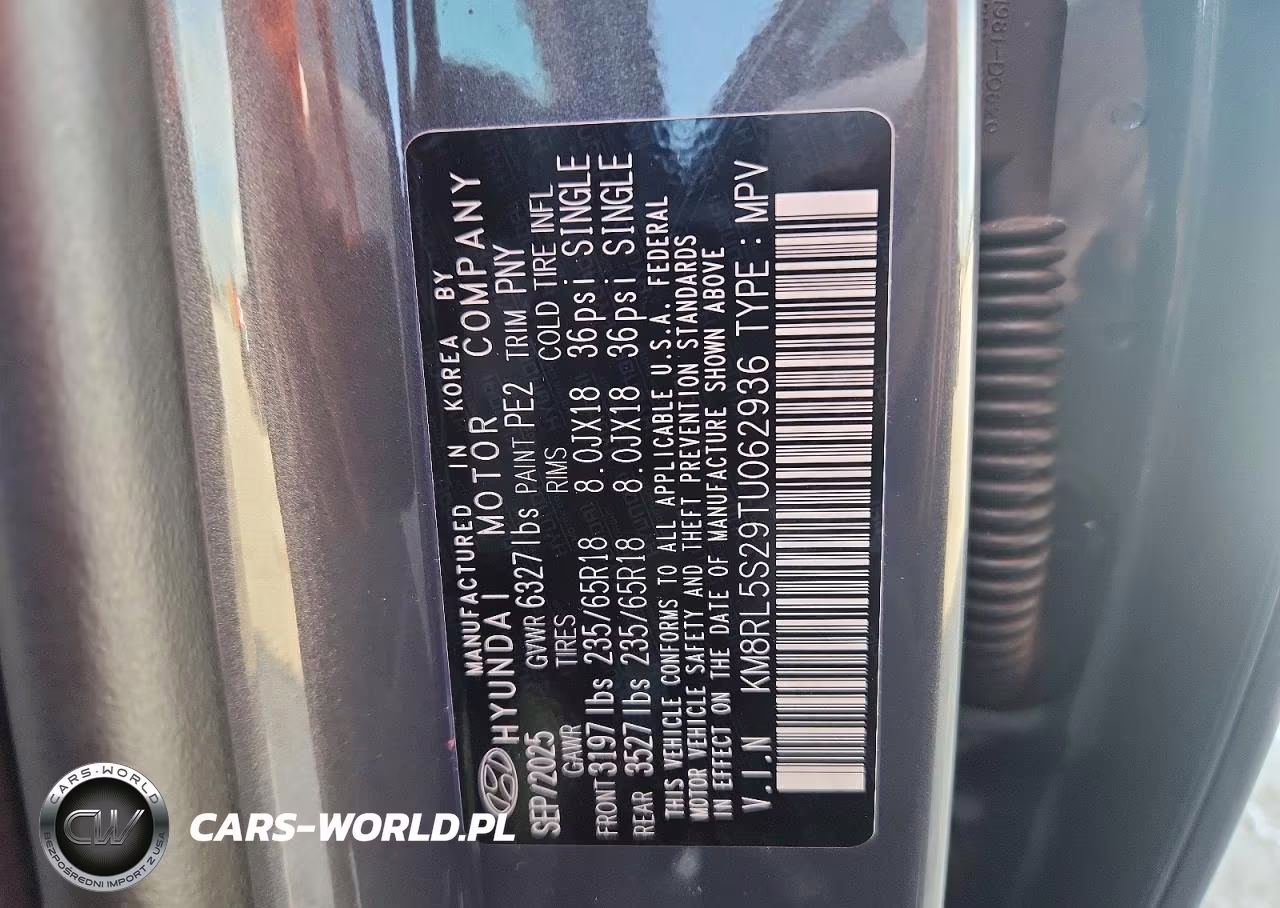 2026 Hyundai Palisade Sel VIN:KM8RL5S29TU062936 - 14